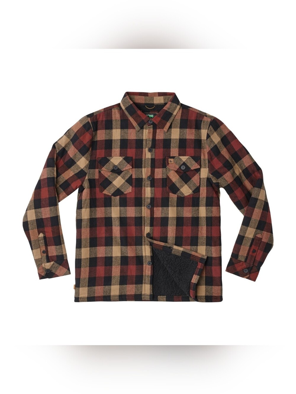 Hippy Tree Men's Rancho Fleece Flannel Jacket - Brick - Size XL